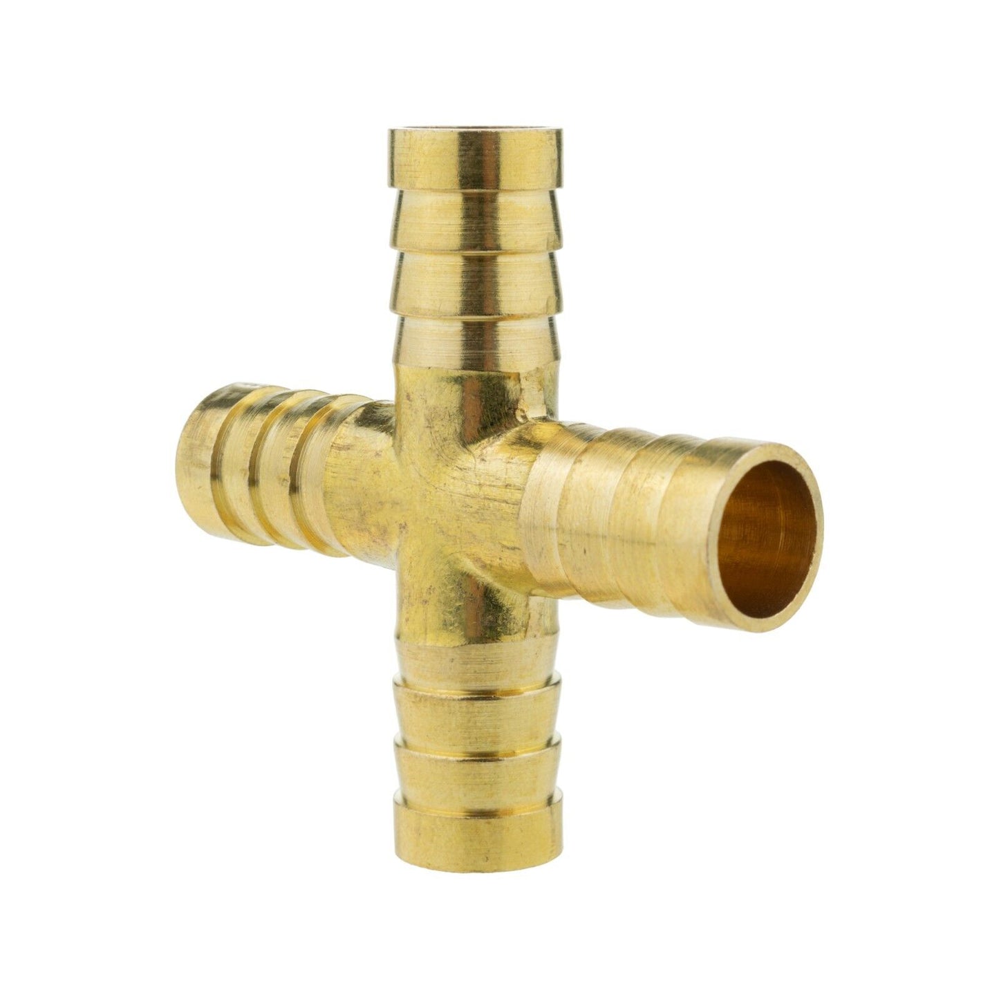 Solid BRASS Barbed 4-Way Compressor Splitter Connector for Pressure Air Gas Oil