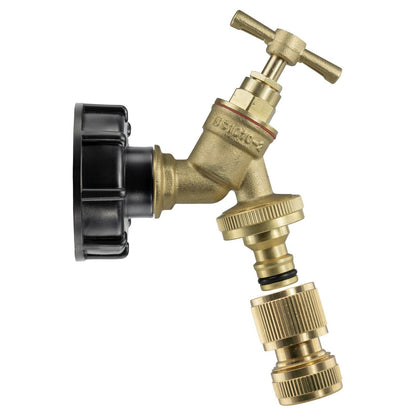 IBC WATER TANK ADAPTER S60X6 60MM BRASS GARDEN BIB TAP HOSEPIPE QUICK CONNECTER