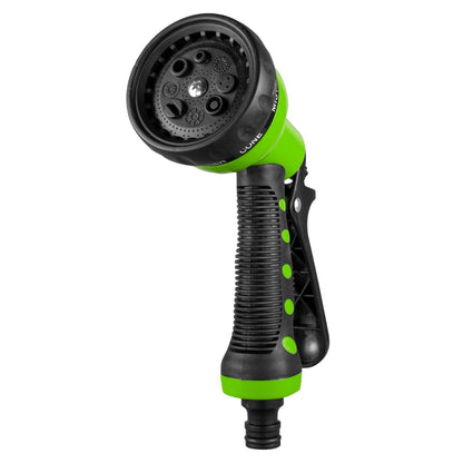 Multi-Pattern Water Sprayer Hose Gun, 8 Spray Options - Green & Black