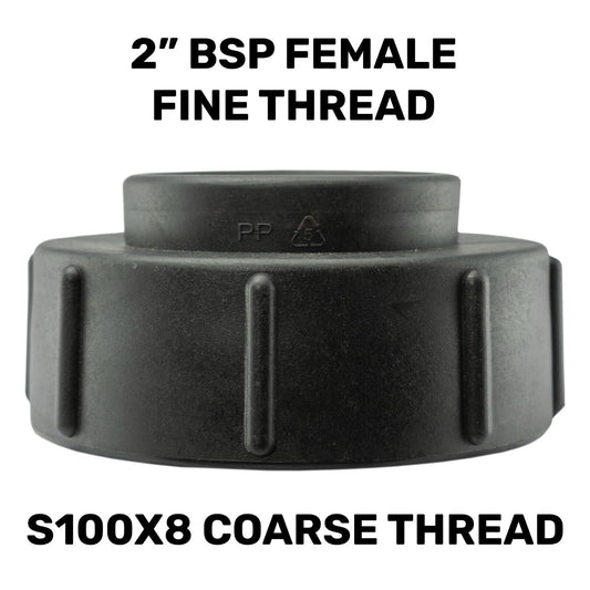 IBC TANK Adapter S100X8  Coarse 4" to 2" BSPF Thread Outlet Water TANK Reducer