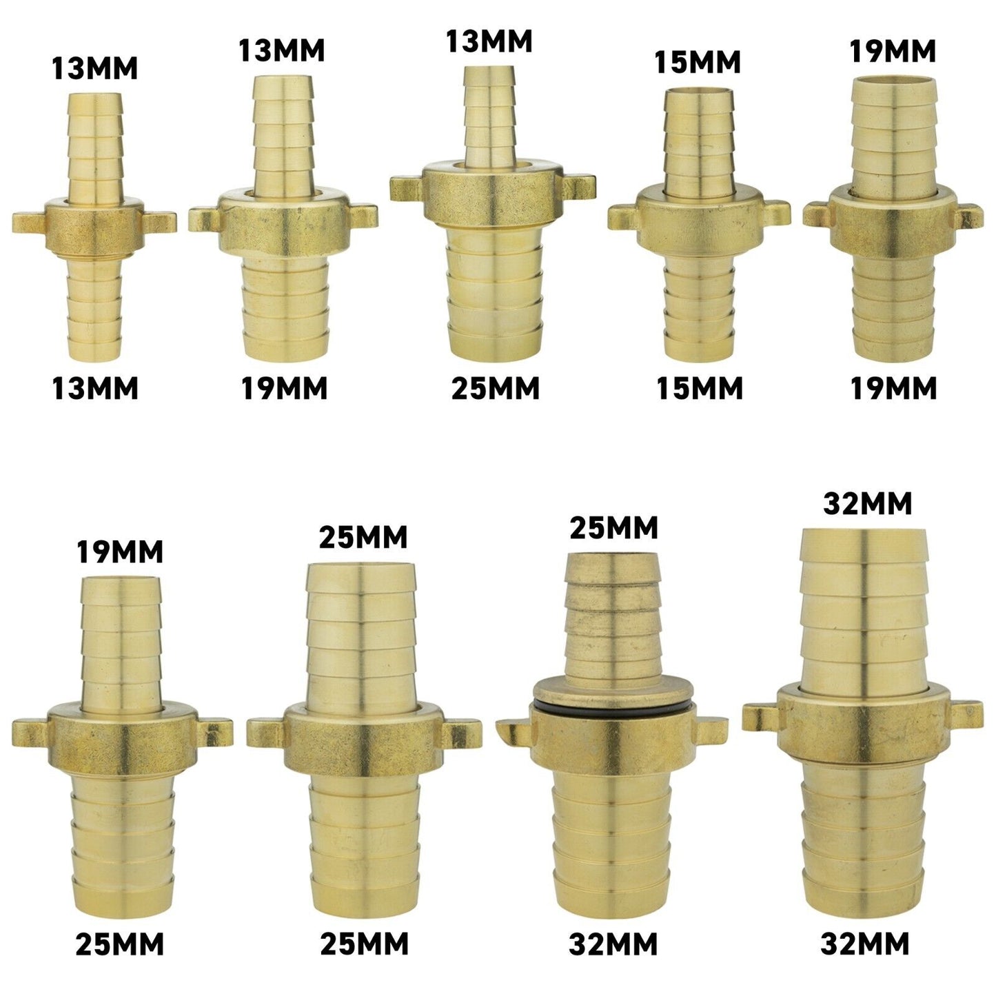 Straight Swivel Metal Brass Hose Joiner Barb Connector Air Fuel Water Pipe Tubes