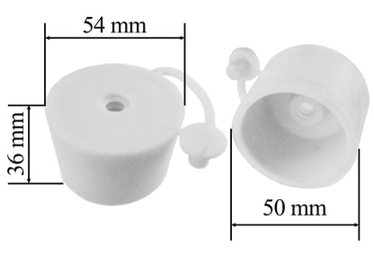 Rubber Bung Stopper for Demijohns 54mm with Cap Carboys, Wine Beer, Home Brew