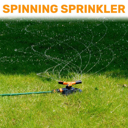 Garden Lawn Plants Water Automatic Sprinkler Spray Rotating 360 + FREE CONNECTOR