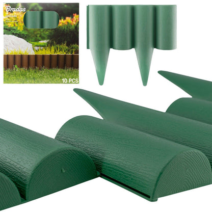 20m Forest Green Lawn Edging Rolls Path Border Edge Plastic Grass Flexible Fence