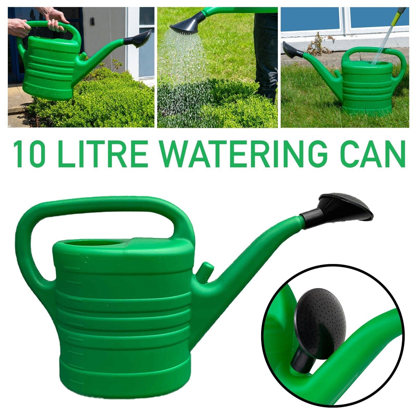 Watering Can With Rose Holder Garden Plants Indoor Outdoor Large 10L 5L Litre