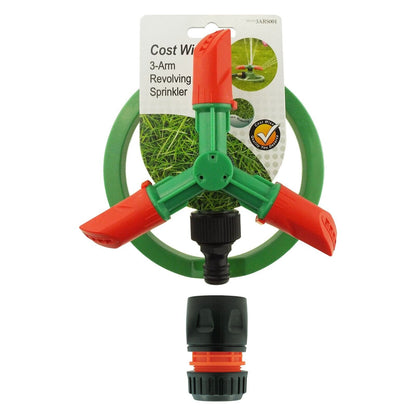 Automatic Lawn Sprinkler Garden Watering Adjustable Spinning 360 & Connector Kit