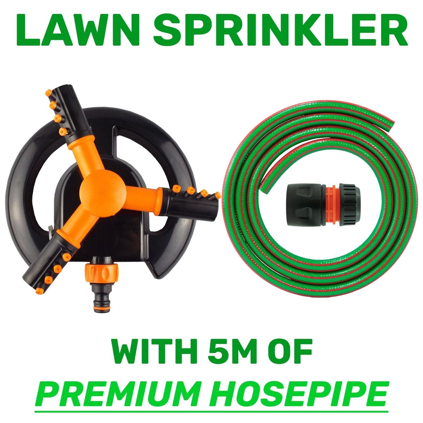 Automatic Garden Lawn Sprinkler Plants Water Spray Rotating Pipe Connection Kit