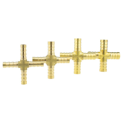 Solid BRASS Barbed 4-Way Compressor Splitter Connector for Pressure Air Gas Oil