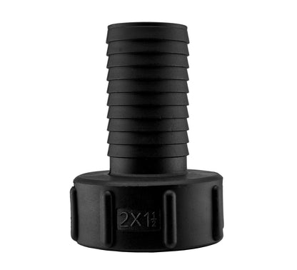 IBC S60X6 TANK ADAPTER 38MM HOSEPIPE OUTLET - 60MM COARSE THREAD TO BARB 1.5"