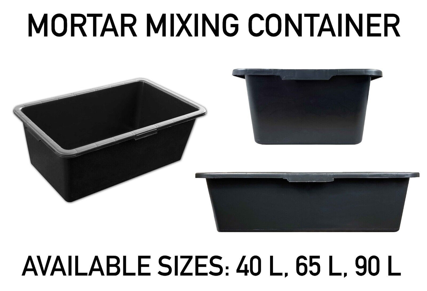 Mortar Mixing Tub Container Garden Construction Building Plastering 40L 65L 90L