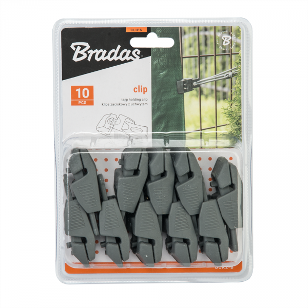 10x BRADAS Tent, Tarpaulin & Groundsheet Fastening Clips, Heavy Duty & Windproof