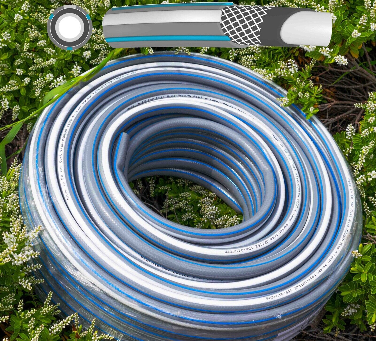 Grey Reinforced 4 Layer Garden Hosepipe (1m - 50m)