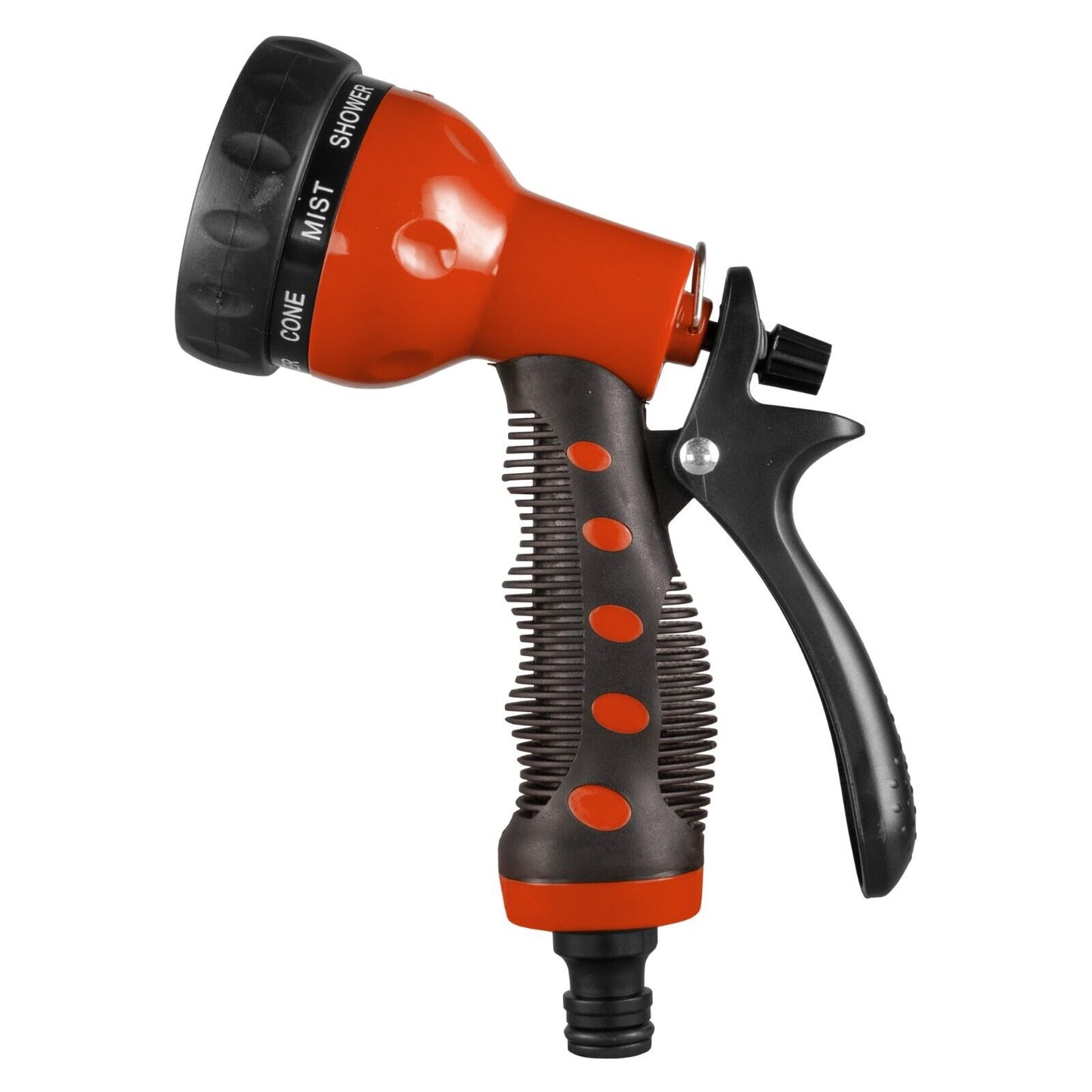 Multi-Pattern Water Sprayer Hose Gun, 8 Spray Options - Orange & Black