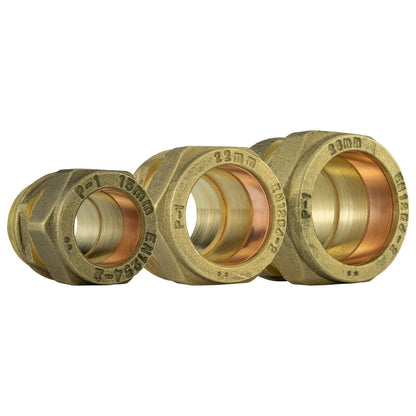 Straight Compression COUPLING SOLID BRASS Pipe Fitting Connector 15mm 22mm 28mm