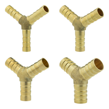 Solid BRASS Barbed Tee Y-Splitter Connectors for Air, Gas, Pressure Compressor