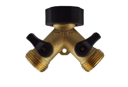 3/4" F Hose Pipe Valve Y-Splitter Brass Quick Connector Adaptor 2 Way Garden Tap