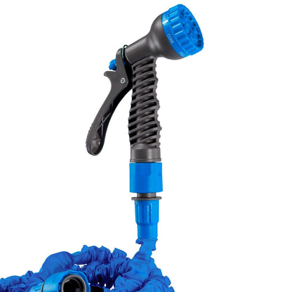 Blue Heavy Duty Expandable Flexible Garden Magic Water Hose Pipe With Spray Gun