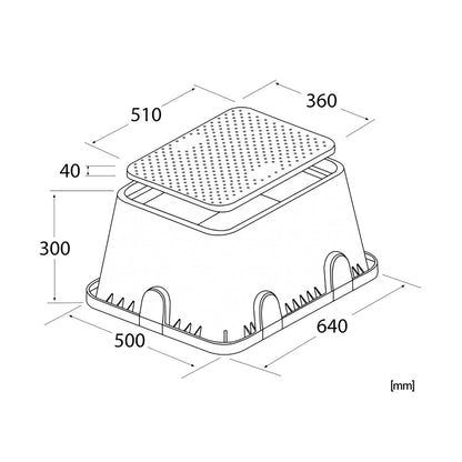 XL Valve Box Sprinkler Cover Underground Irrigation Water Drainage Landscaping