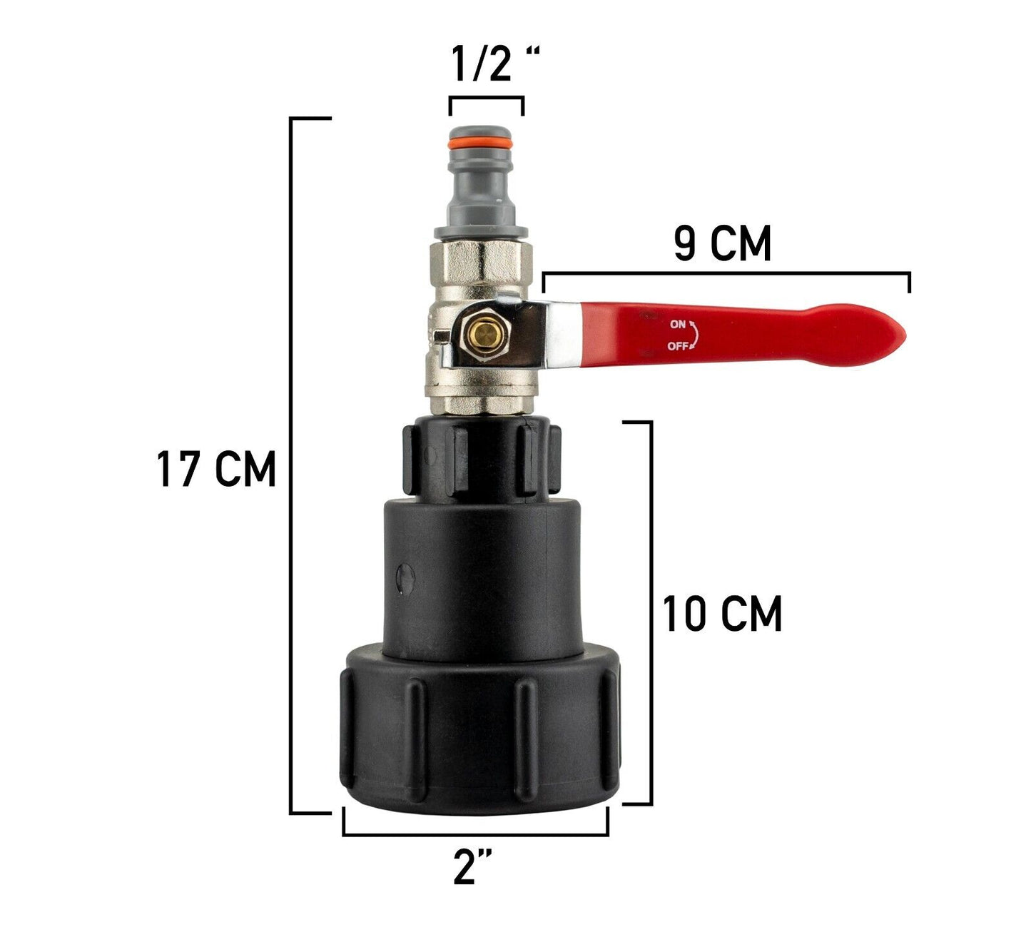 S60X6 IBC Coarse Thread Adapter Metal Lever Tap + Hozelock Compatible Connector