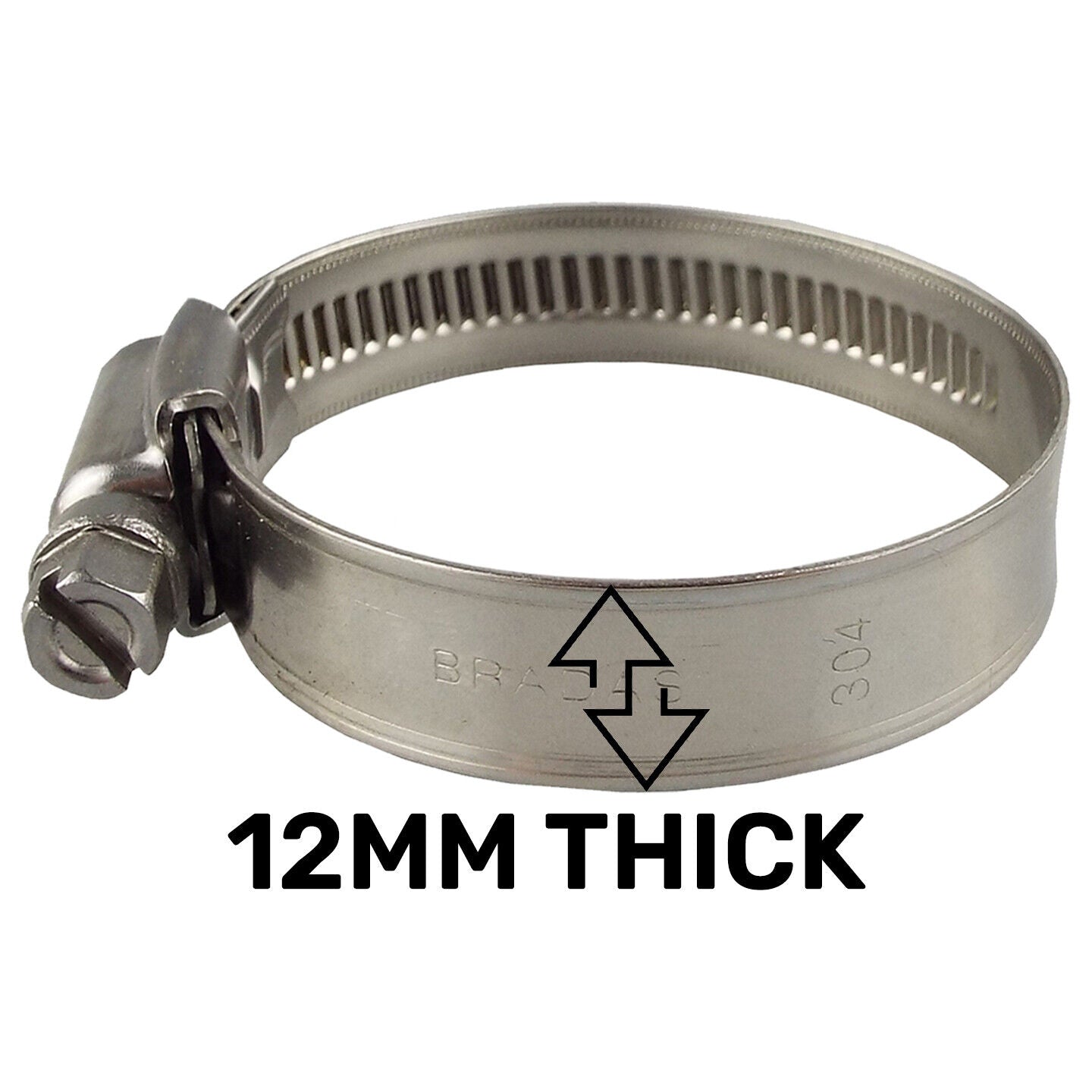 40mm - 60mm Clip 12MM Hose Worm Drive Hose Clamp Heavy Duty W4 G8 Steel