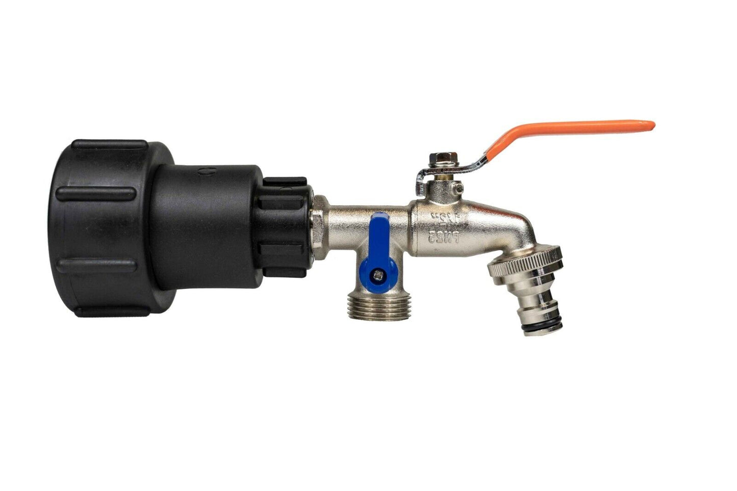 IBC Swivel Extender 3/4" BSP with Double Lever Valve Tap with Click Lock Fitting