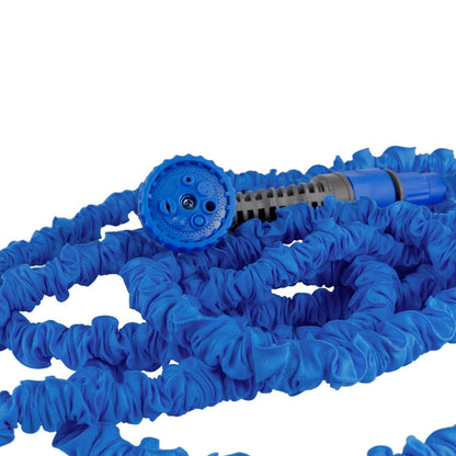 Blue Expanding X Hose 5m-15m Pipe, Multi Spray Jet and Storage Bracket Hanger