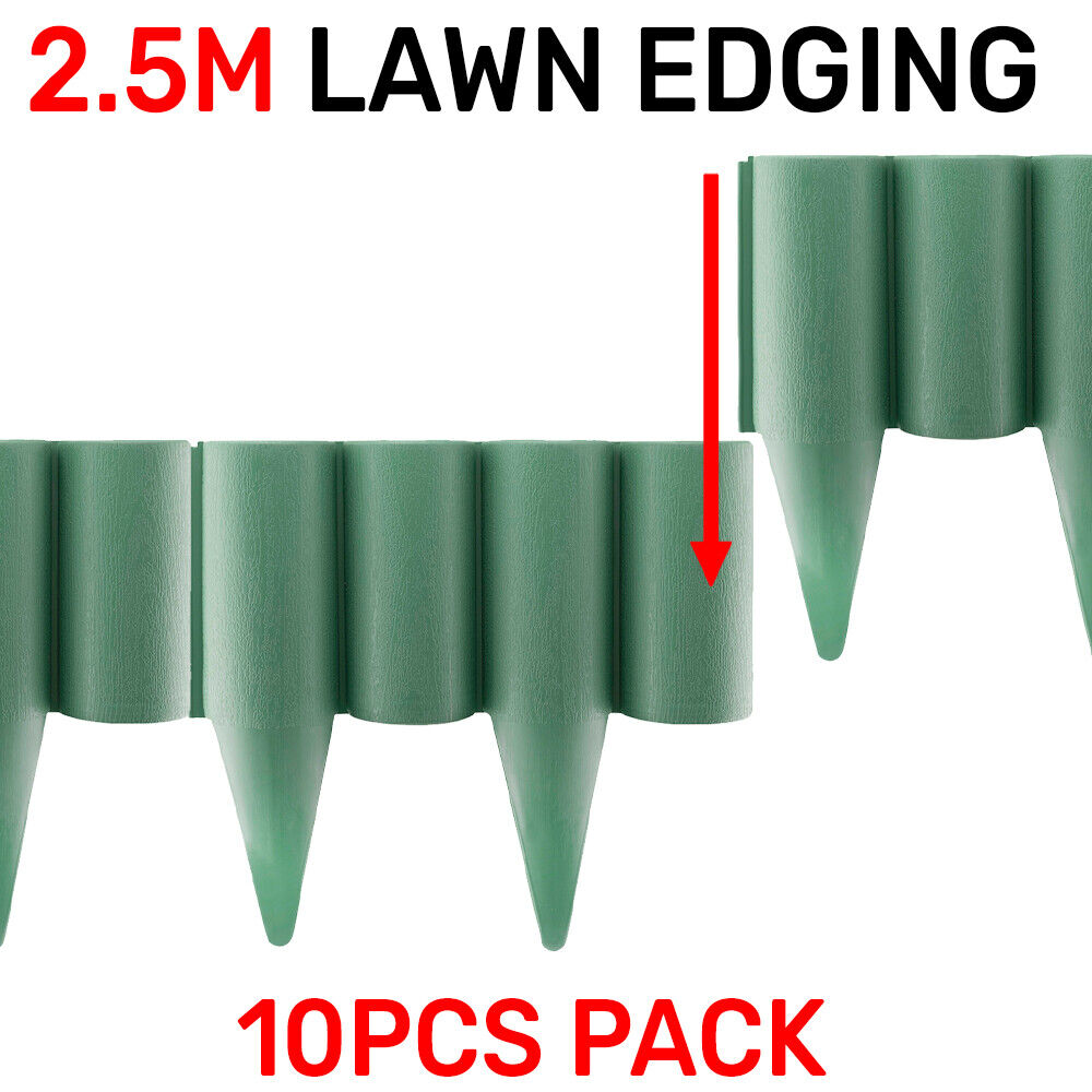 2.5m Long Garden Lawn Palisade Edging Border 8.2 ft Wall Flowerbed, Wood Texture