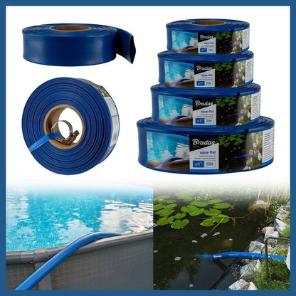 1 BAR Layflat Hose Blue PVC Pipes Water Delivery Discharge Irrigation Lay Flat