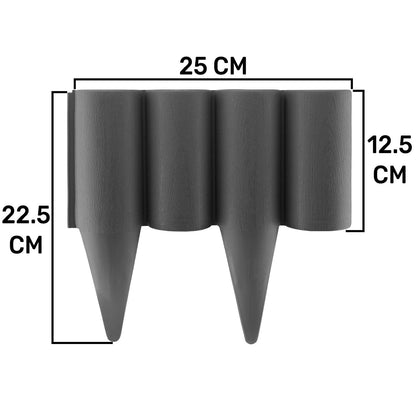 2.5m Long Garden Lawn Palisade Edging Border 8.2 ft Wall Flowerbed, Wood Texture