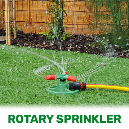 Automatic Lawn Sprinkler Garden Watering Adjustable Spinning 360 & Connector Kit