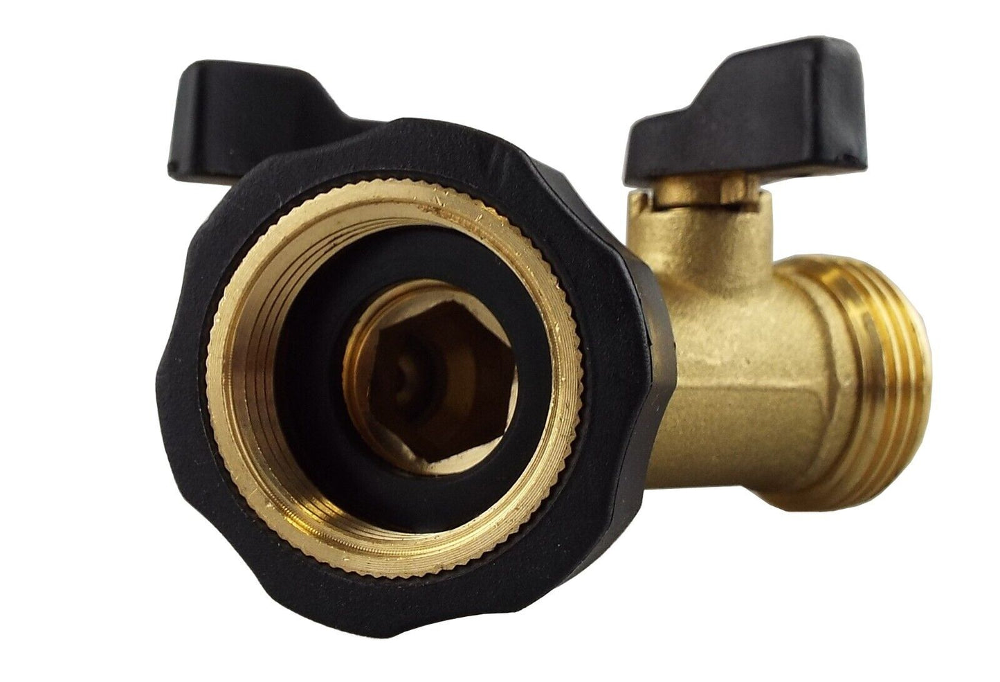 3/4" F Hose Pipe Valve Y-Splitter Brass Quick Connector Adaptor 2 Way Garden Tap