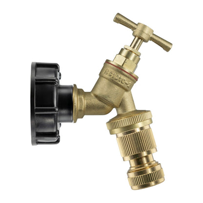 IBC WATER TANK ADAPTER S60X6 60MM BRASS GARDEN BIB TAP HOSEPIPE QUICK CONNECTER