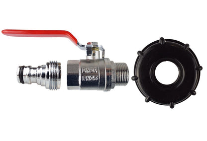 IBC Tank 2" S60X6 Thread + Full Flow Valve Quick Connector Hozelock Compatible