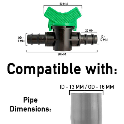 Plastic Pipe Valve 13mm/16mm Irrigation In Line Garden Watering Porous Connector