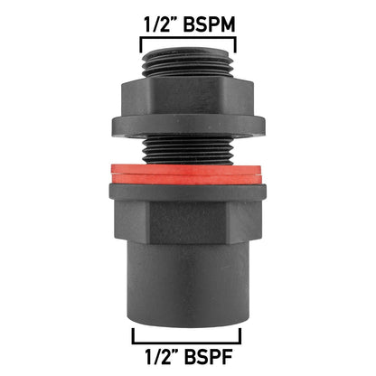 1/2" BSP Garden Water Butt + Nut & Washer Tank Adapter Male to Female BSP Thread