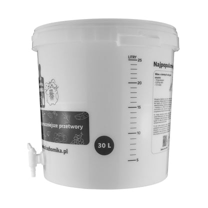 30L Fermentation Brewing Bucket with Tap & Airlock Home Brew, Wine Beer Making