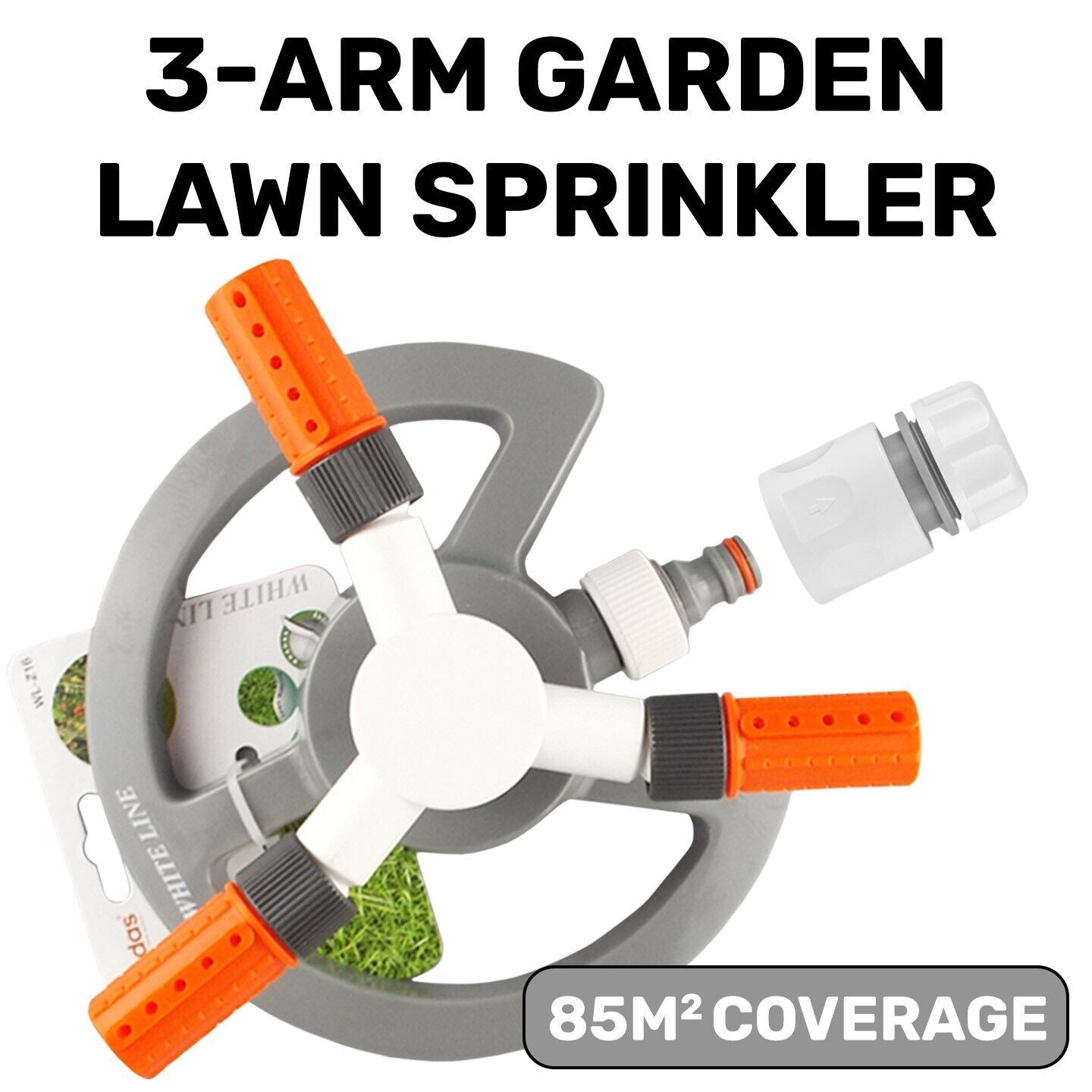 Garden Lawn Plants Water Automatic Sprinkler Spray Rotating 360 + FREE CONNECTOR