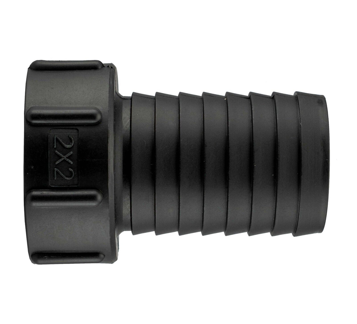 IBC TANK ADAPTER S60X6 60MM COARSE THREAD 2" BARBED HOSETAIL 50MM HI-FLOW OUTLET