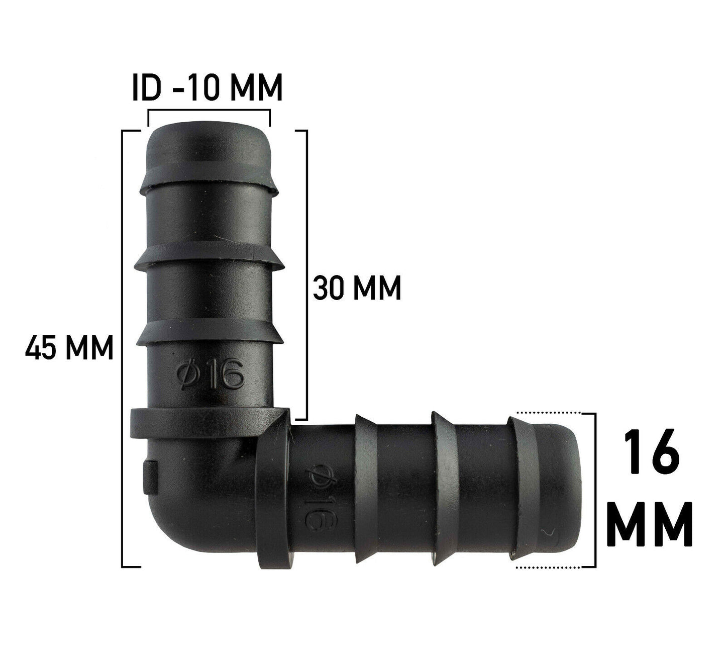 1/2" ELBOW CONNECTOR for Soaker/Leaky/Porous Garden Irrigation Systems