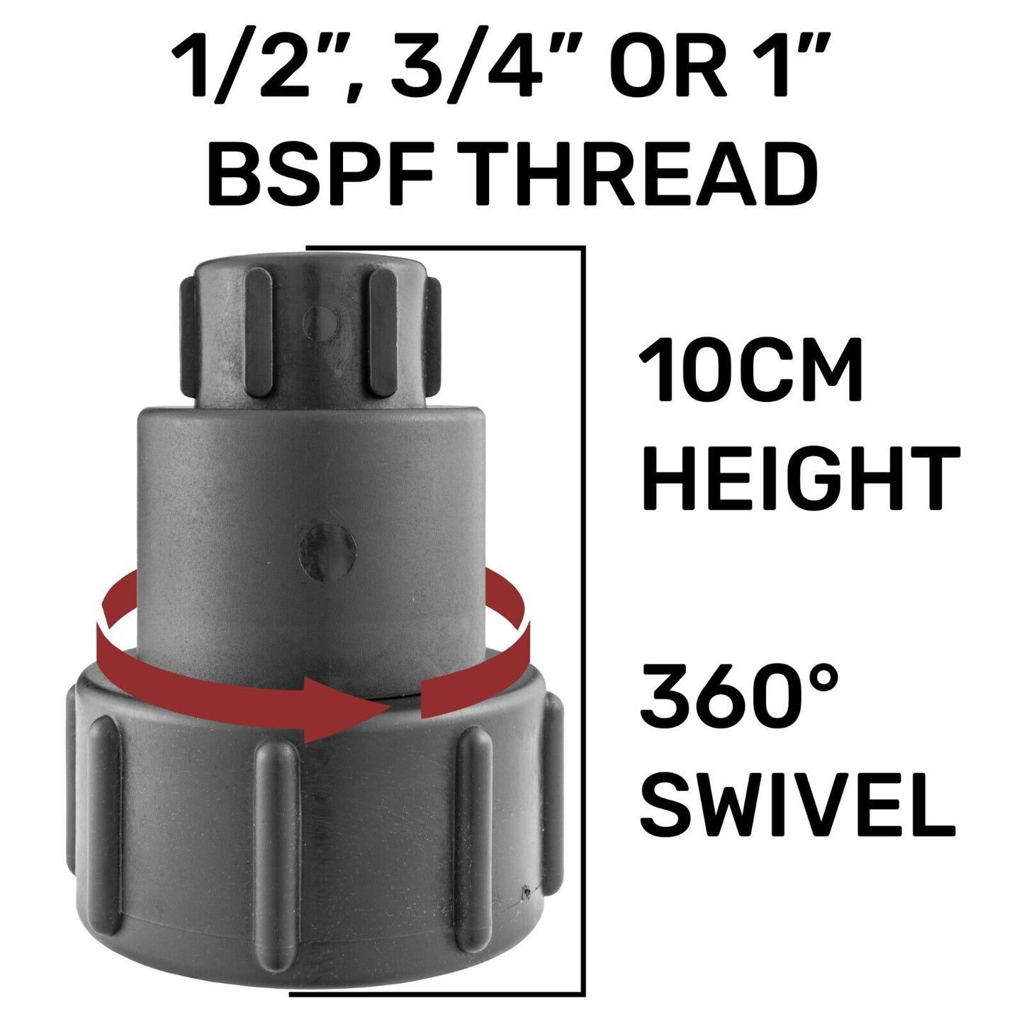 10CM EXTENSION Outlet S60X6 Water Tank 360 Free Swivel 1/2", 3/4" 1" BSPF Thread