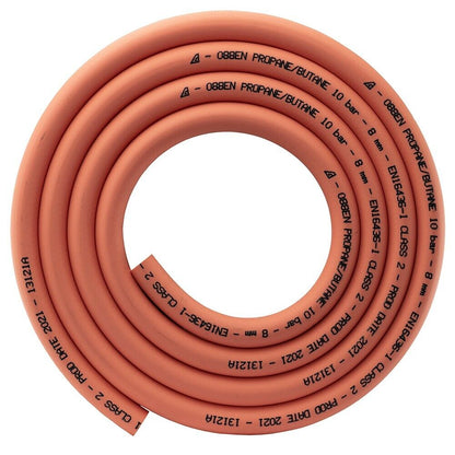 Gas Pipe Line Hose, 8mm, Propane Butane, BBQ Caravan Motorhome, Certified, 1-50m