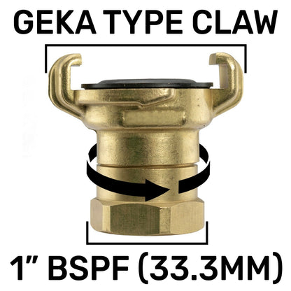 Brass GEKA Type Pro Quick Connect Claw Fitting Hose & Tap 1/2" - 1" BSP Coupling