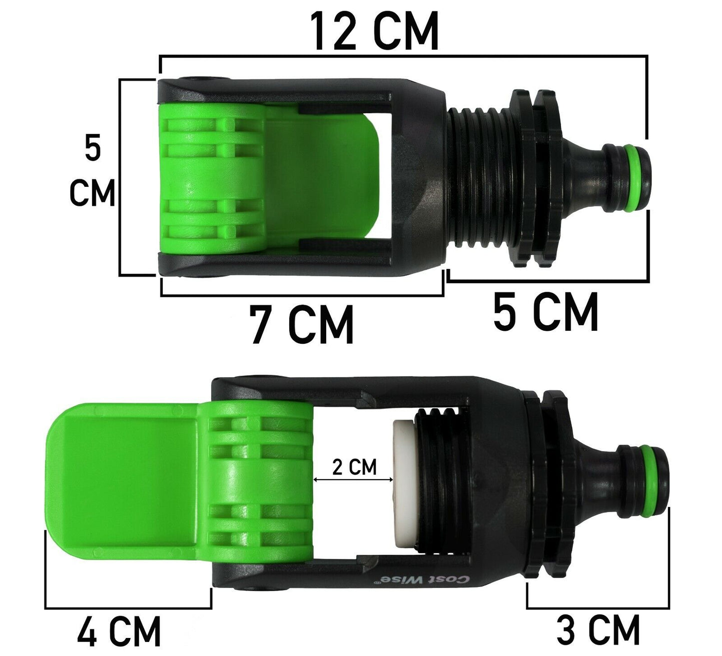 Kitchen Tap Connector to Garden hose Adaptor, Hozelock compatible - Green