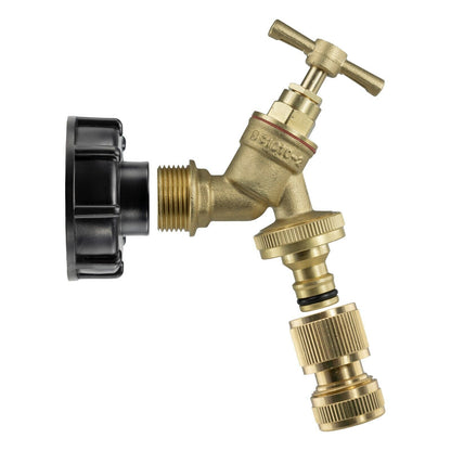 IBC WATER TANK ADAPTER S60X6 60MM BRASS GARDEN BIB TAP HOSEPIPE QUICK CONNECTER