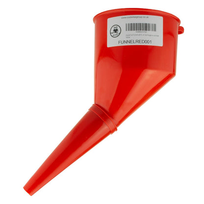 Large Spout FILTERED RED Car Funnel for Petrol Diesel Screen Wash Oil Fuel