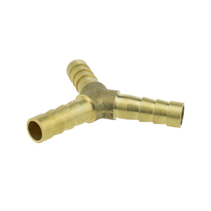 Solid BRASS Barbed Tee Y-Splitter Connectors for Air, Gas, Pressure Compressor