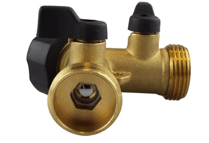 3/4" F Hose Pipe Valve Y-Splitter Brass Quick Connector Adaptor 2 Way Garden Tap