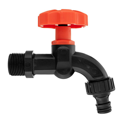 IBC 1/2" BSP Extender Fitting with Black Orange Dial Butterfly Tap Quick Connect