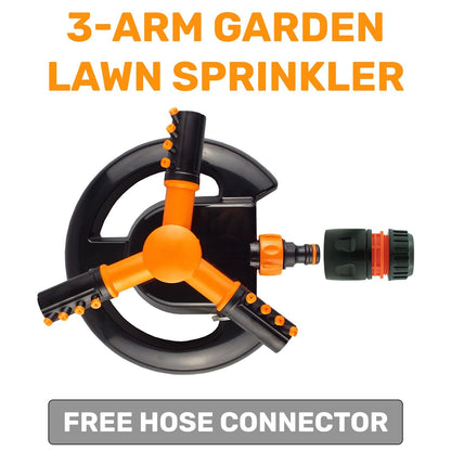 Garden Lawn Plants Water Automatic Sprinkler Spray Rotating 360 + FREE CONNECTOR