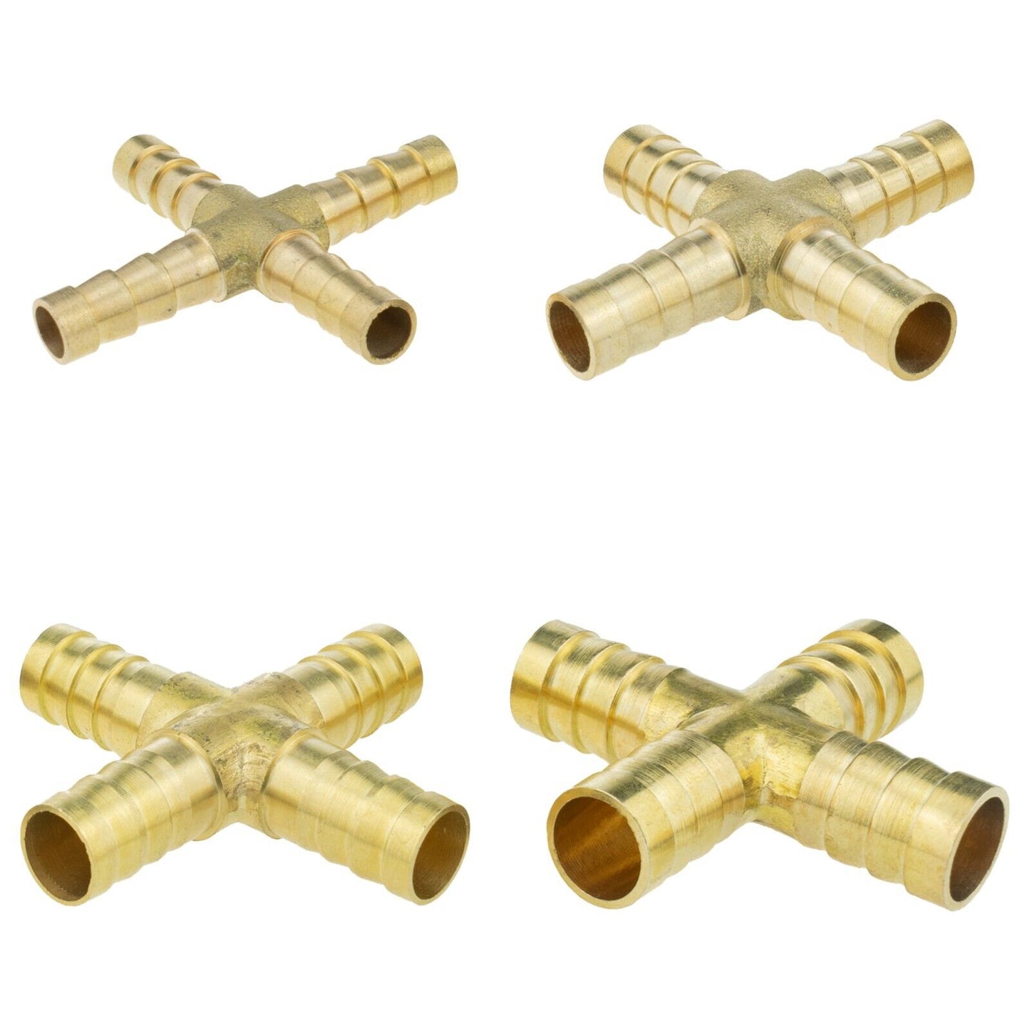 Solid BRASS Barbed 4-Way Compressor Splitter Connector for Pressure Air Gas Oil